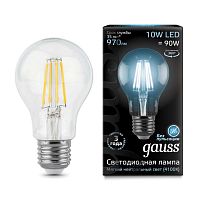 Лампа светодиодная филаментная Black Filament 10Вт A60 4100К E27 | Код. 102802210 | Gauss